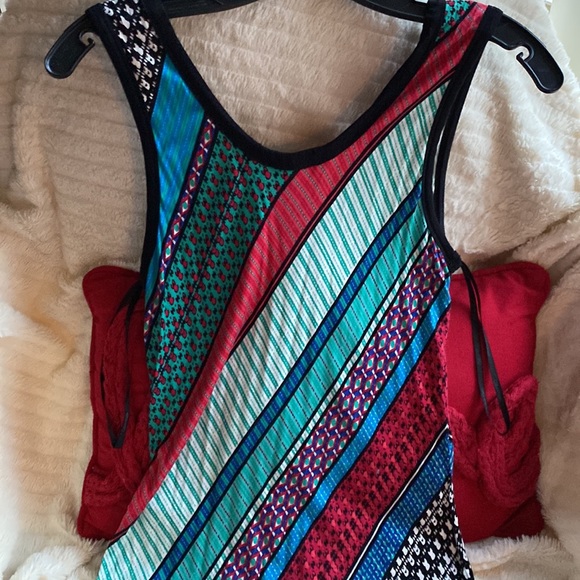 Calvin Klein Beautiful Print A Line Maxi Stretch Dress - Picture 7 of 16